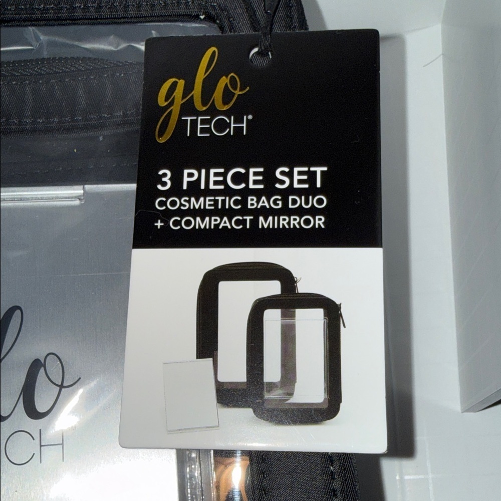 GLO Tech Black Cosmetic Bag Set with Mirror - Picture 4 of 6